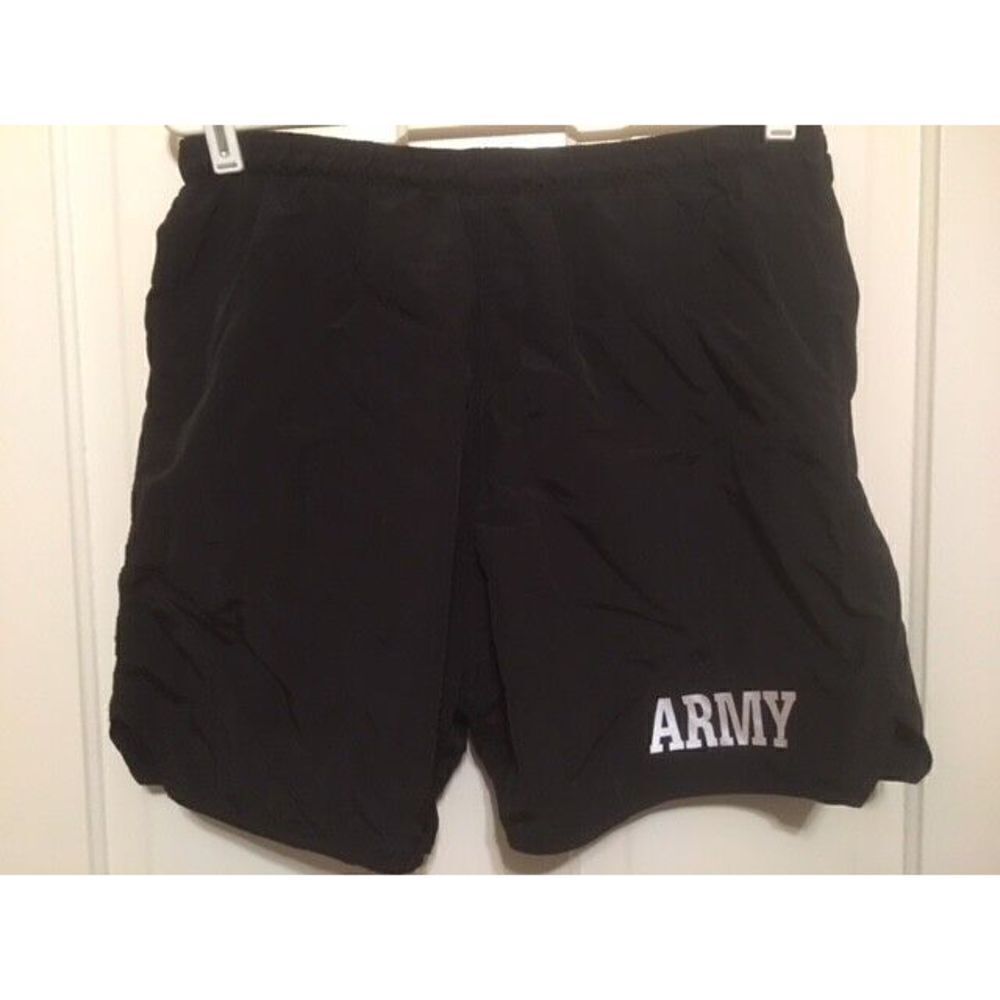 U.S. ARMY SIZE XL BLACK NYLON TRUNKS, PHYSICAL FITNESS UNIFORM